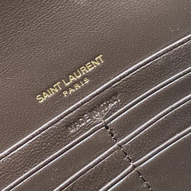 SAINT LAURENT WOC Classic Monogramme Flap Bag 441974 dark brown