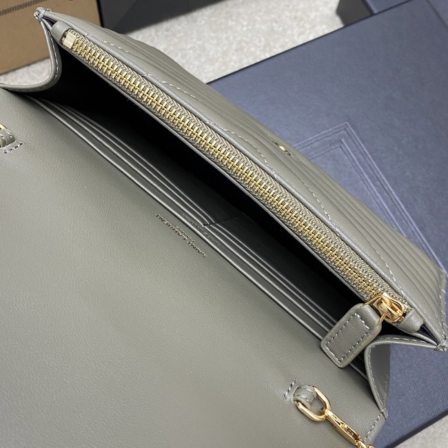 SAINT LAURENT WOC Classic Monogramme Flap Bag 441974 gray