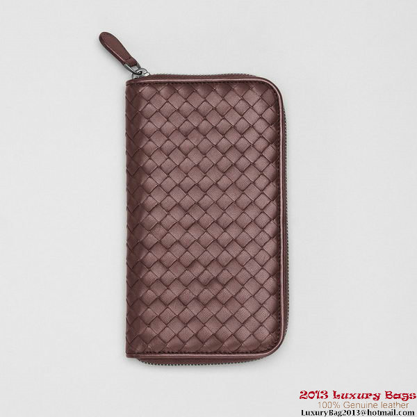 Bottega Veneta 114076 V001N 2201 Intrecciato Nappa Zip Around Wallet Maroon Bottega Veneta 114076 V001N 2201 Intrecciato Nappa Zip Around Wallet Maroon