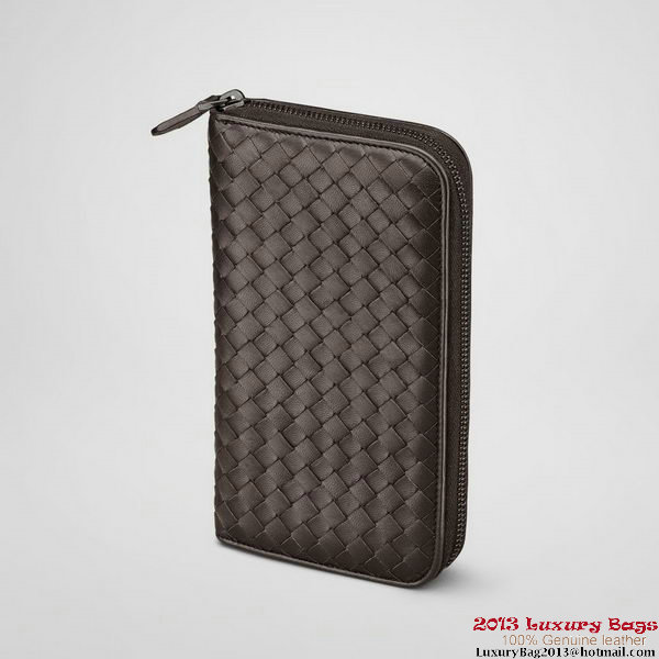 Bottega Veneta 114076 V4651 2040 Intrecciato VN Zip Around Wallet Ebano Bottega Veneta 114076 V4651 2040 Intrecciato VN Zip Around Wallet Ebano