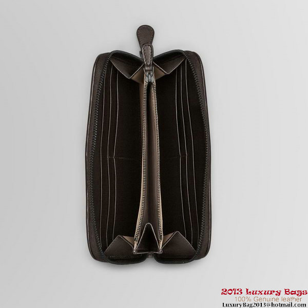 Bottega Veneta 114076 V4651 2040 Intrecciato VN Zip Around Wallet Ebano Bottega Veneta 114076 V4651 2040 Intrecciato VN Zip Around Wallet Ebano