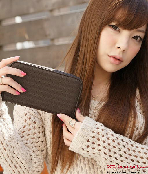 Bottega Veneta 114076 V4651 2040 Intrecciato VN Zip Around Wallet Ebano Bottega Veneta 114076 V4651 2040 Intrecciato VN Zip Around Wallet Ebano