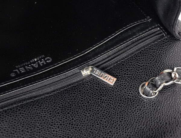 Fashion Chanel Original Caviar Leather Classic Flap Bag A28600 Black Silver Fashion Chanel Original Caviar Leather Classic Flap Bag A28600 Black Silver