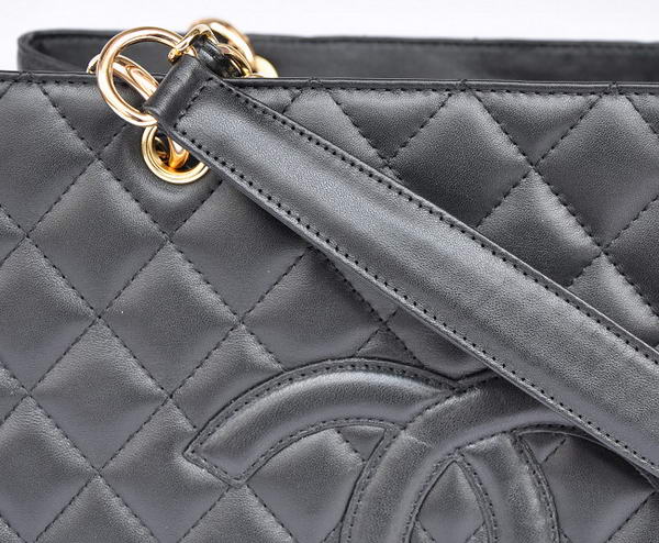 Cheap Chanel Classic CC Shopping Bag A20995 Black Lambskin Golden