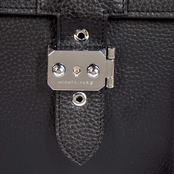 Hermes Sac Depeche 38cm Briefcase Clemence Black