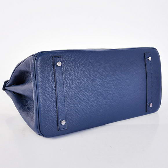 Hermes Birkin 35CM Tote Bags Togo Leather Dark Blue Silver Hermes Birkin 35CM Tote Bags Togo Leather Dark Blue Silver