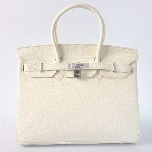 Hermes Birkin 35CM Tote Bags Togo Leather White Silver Hermes Birkin 35CM Tote Bags Togo Leather White Silver