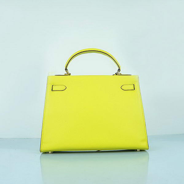 Hot Style Hermes Kelly 32cm Bags Yellow Calf Leather Gold Hot Style Hermes Kelly 32cm Bags Yellow Calf Leather Gold