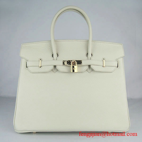 Hermes 35cm Embossed Veins Leather Bag Beige 6089 Gold Hardware