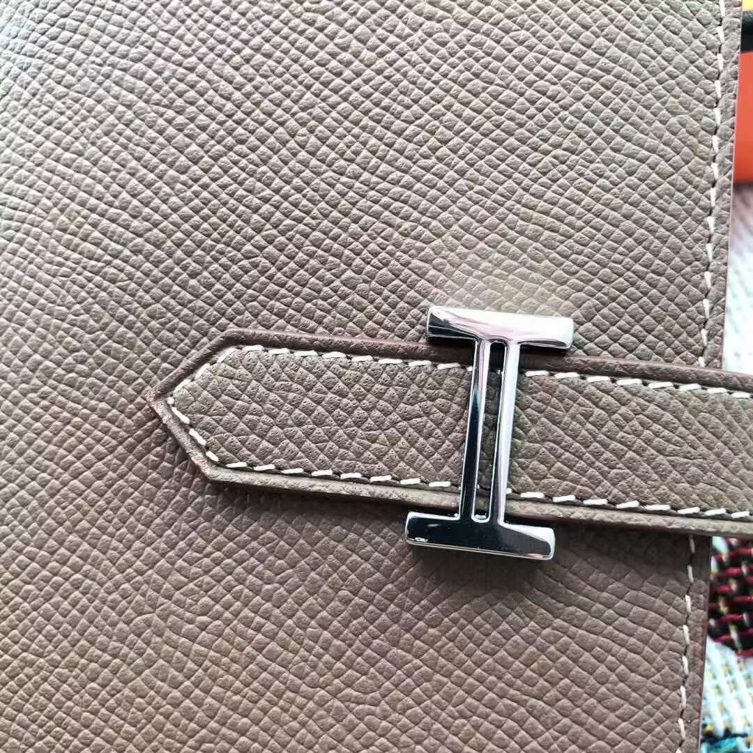 Hermes Bastia Epsom card case H2239 Gray 