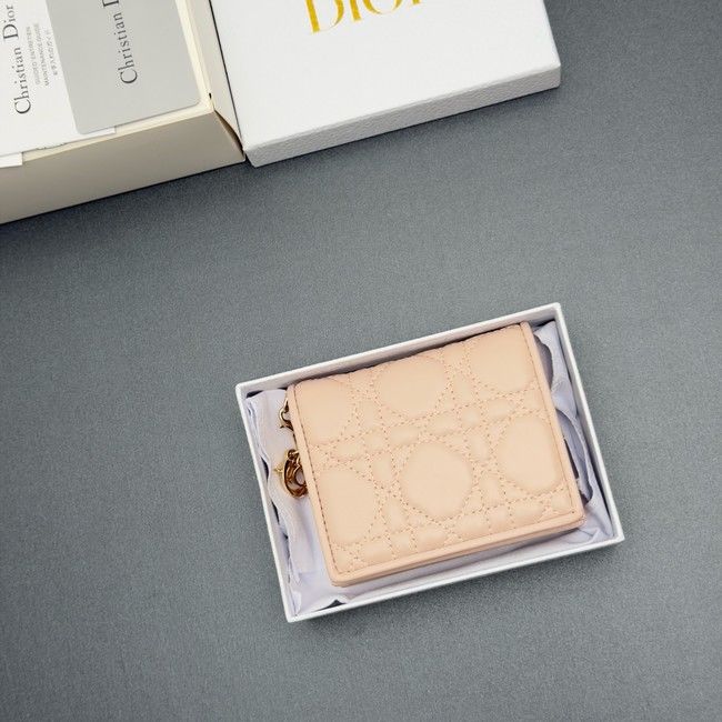 LADY DIOR LOTUS WALLET CANNAGE LAMBSKIN S0178 pink LADY DIOR LOTUS WALLET CANNAGE LAMBSKIN S0178 pink