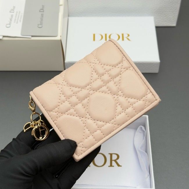 LADY DIOR LOTUS WALLET CANNAGE LAMBSKIN S0178 pink LADY DIOR LOTUS WALLET CANNAGE LAMBSKIN S0178 pink