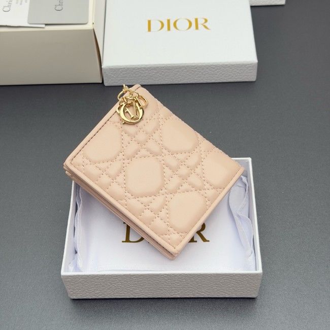 LADY DIOR LOTUS WALLET CANNAGE LAMBSKIN S0178 pink LADY DIOR LOTUS WALLET CANNAGE LAMBSKIN S0178 pink