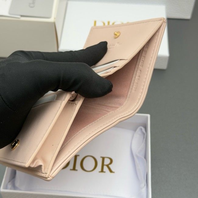LADY DIOR LOTUS WALLET CANNAGE LAMBSKIN S0178 pink LADY DIOR LOTUS WALLET CANNAGE LAMBSKIN S0178 pink