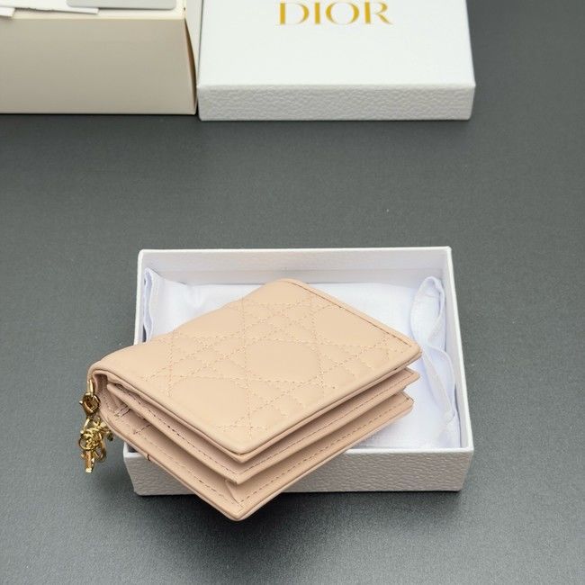 LADY DIOR LOTUS WALLET CANNAGE LAMBSKIN S0178 pink LADY DIOR LOTUS WALLET CANNAGE LAMBSKIN S0178 pink